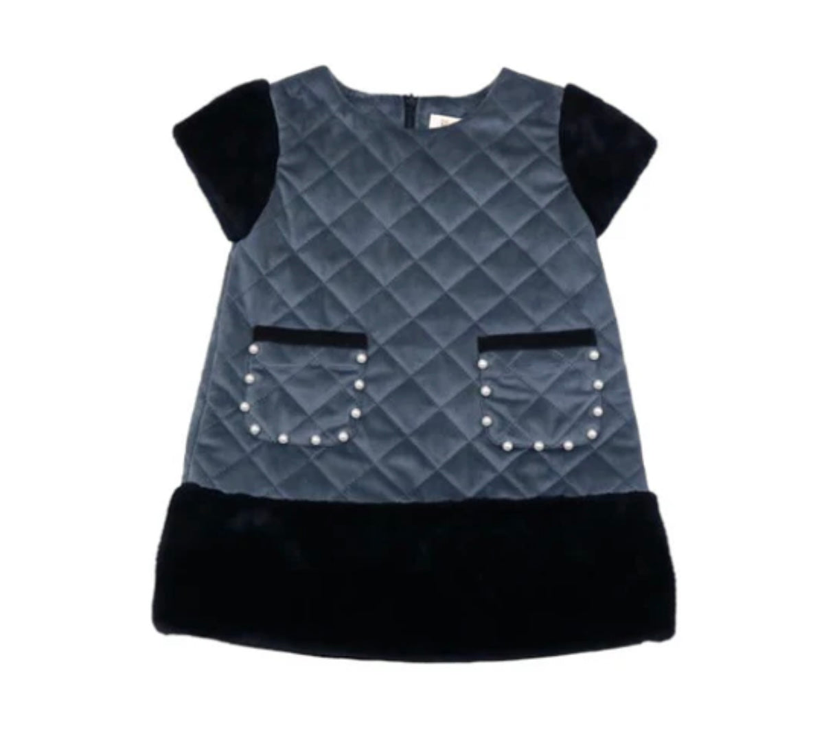 Quilted Navy Dress